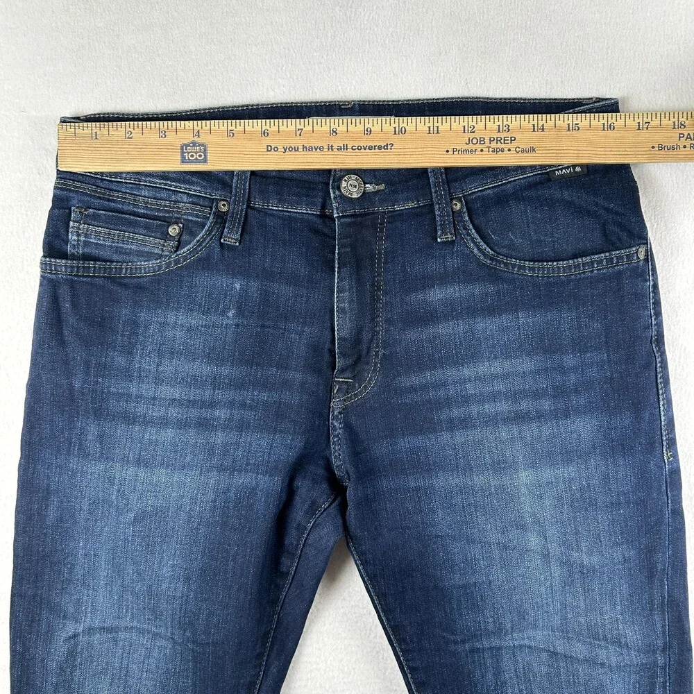 Mavi Marcus Jeans Mens 32x30 Medium Wash Blue Slim Straight Fit Stretch Denim